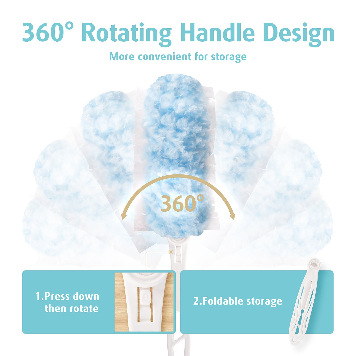 Duster Refills, 30 Count Duster Refills kit, 360 Heavy Duty Disposable Microfiber Duster Refills,Feather Duster Kit with 1 Foldable Handle