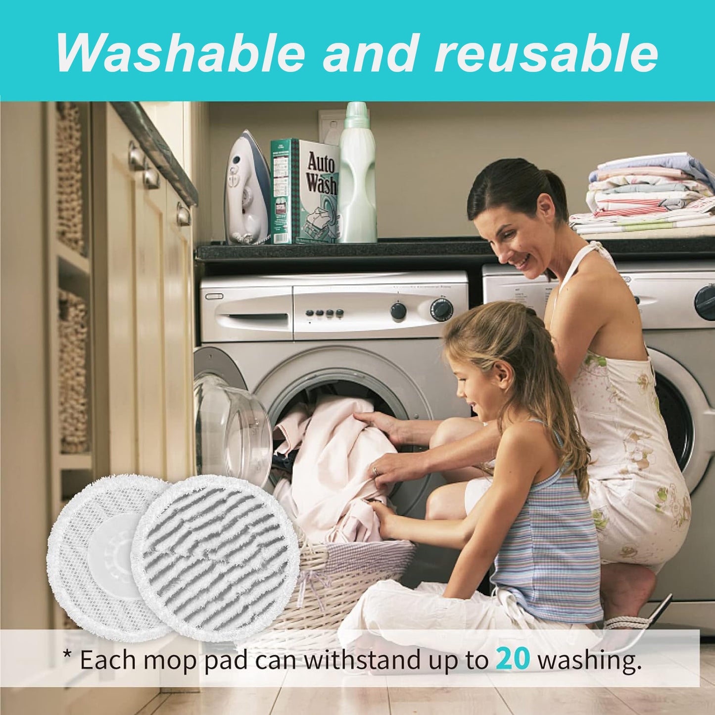 AIR U+ 8 Pack Replacement Steam Mop Pads for Shark S7001 S8001 S8201 S7201 S7000AMZ S7000 S7005 S7020 S7001C Steam Mop, Steam & Scrub All-in-One Scrubbing and Sanitizing, Dirt Grip Scrub Washable Pad