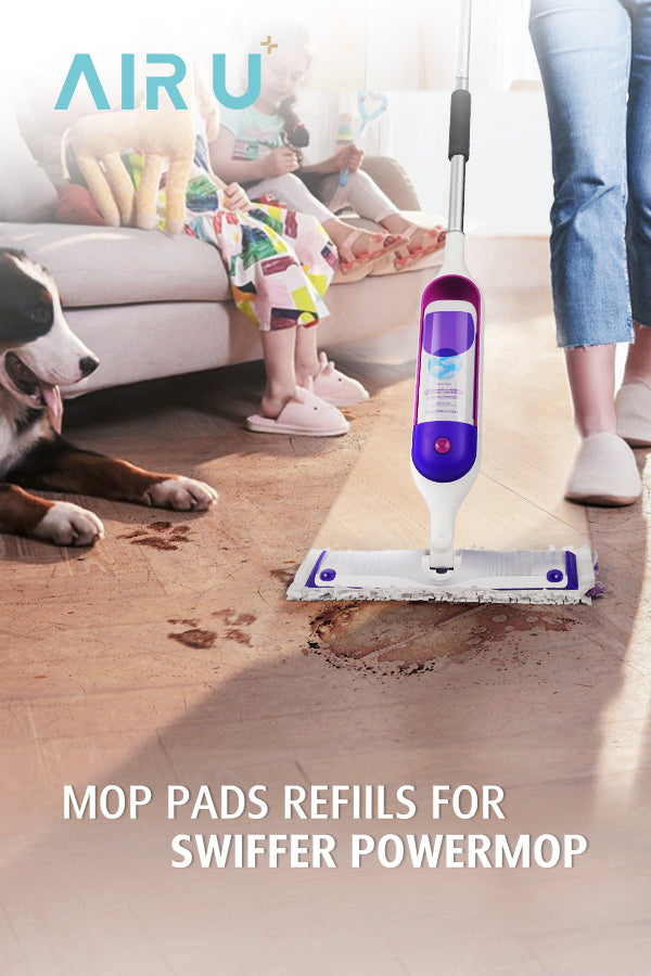 AIR U+ 24 Pack Disposable Power Mop Pads Refills for Swiffer Power Mop, Unscented 14-Layer Thickened Multi-Surface Replacement Mopping Refills Pads for Floor Surface Cleaning
