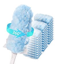 Duster Refills, 30 Count Duster Refills kit, 360 Heavy Duty Disposable Microfiber Duster Refills,Feather Duster Kit with 1 Foldable Handle