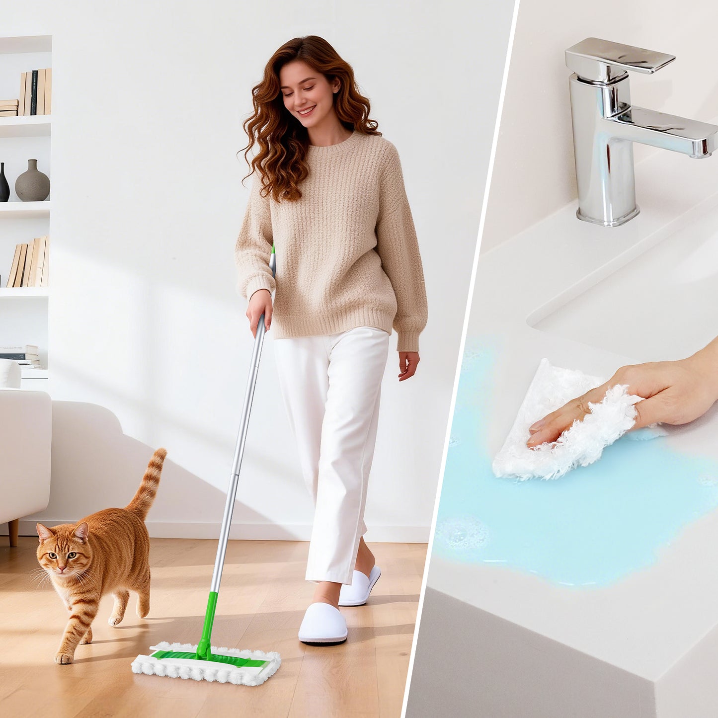 AIR U+ Dry Mop Pads for Swiffer Sweep and Mop, Heavy Duty Pet Dry Sweeper Refills, Sweeping Cloths for Cleaning Hardwood Floor Dust and Hair, Disposable, Unscented, 30 Count