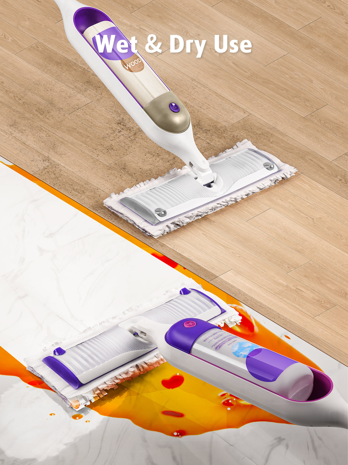 AIR U+ 48 Pack Disposable Power Mop Pads Refills for Swiffer Power Mop Unscented 14-Layer Thickened, Wet and Dry Use, Multi-Surface Replacement Mopping Refills Pads for Floor Surface Cleaning