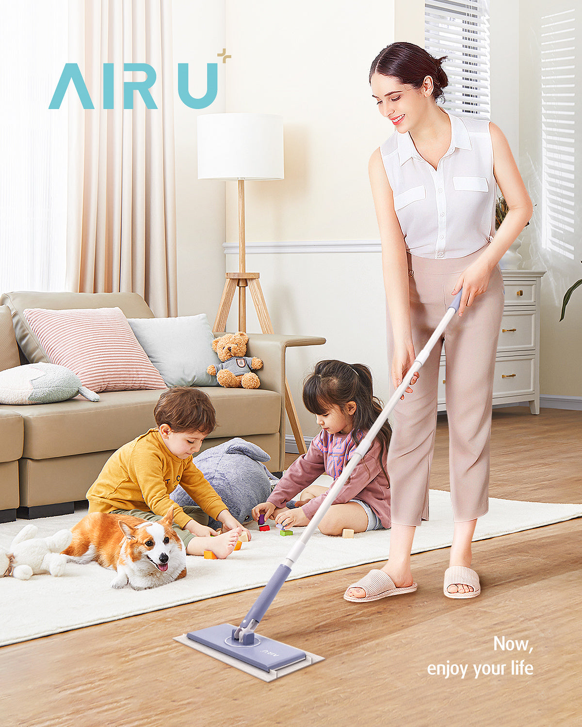 Upgraded Sweeper 2-in-1 Dry + Wet Floor Mopping and Sweeping Kit, Multi-Surface Kit for Floor Cleaning, Kit Includes 1 SWIFTMOP Sweeper, 24 Dry Sweeping Cloths