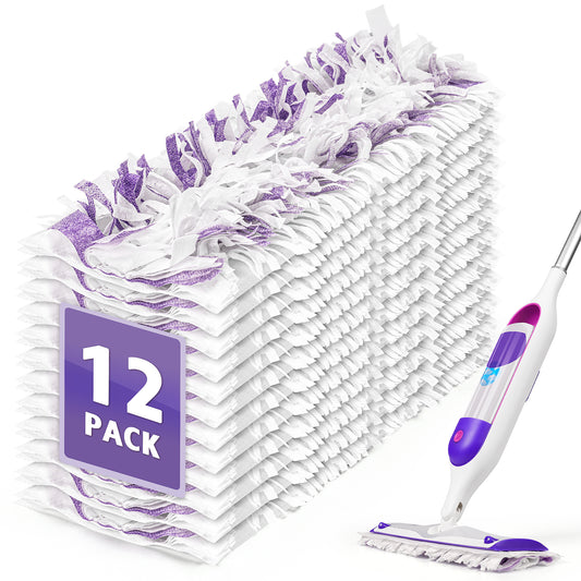 AIR U+ 12 Pack Disposable Power Mop Pads Refills for Swiffer Power Mop Unscented 14-Layer Thickened, Wet and Dry Use, Multi-Surface Replacement Mopping Refills Pads for Floor Surface Cleaning
