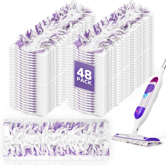AIR U+ 48 Pack Disposable Power Mop Pads Refills for Swiffer Power Mop Unscented 14-Layer Thickened, Wet and Dry Use, Multi-Surface Replacement Mopping Refills Pads for Floor Surface Cleaning
