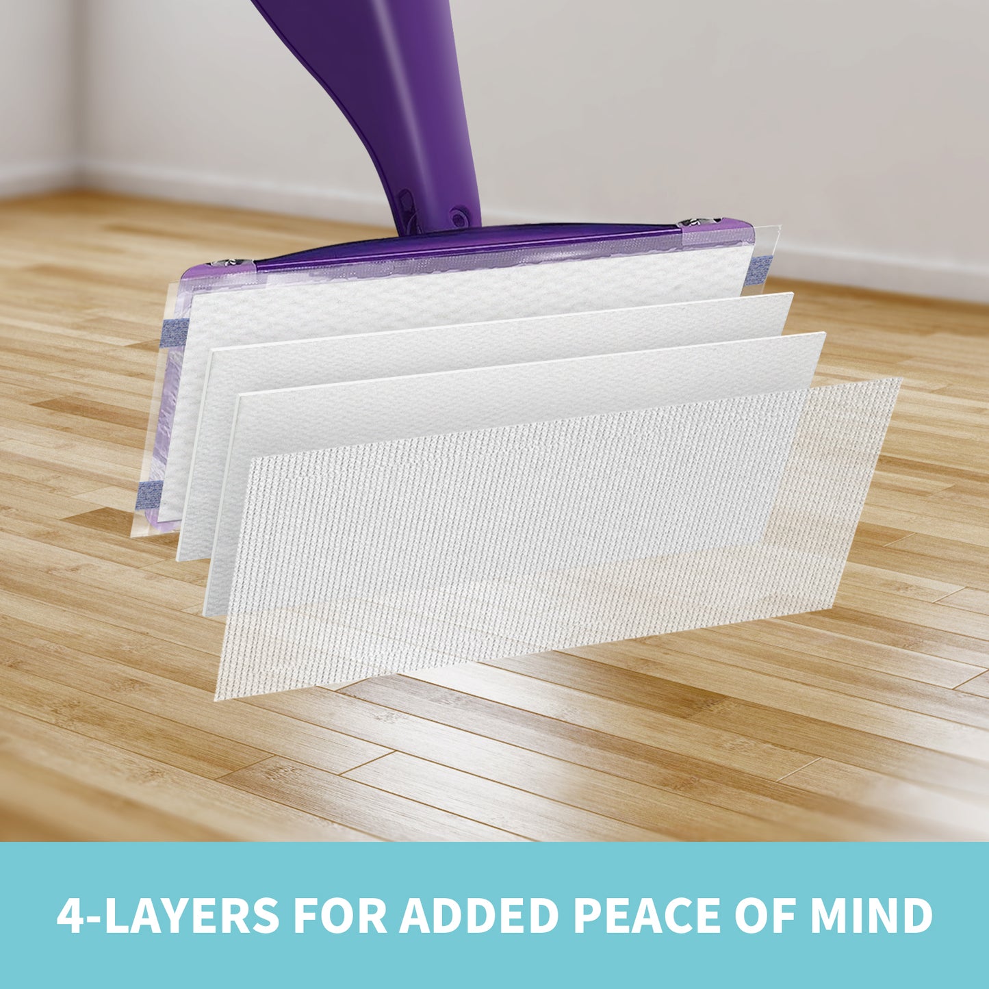 AIR U+ Disposable Mop Pad Refills for Swiffer Wet Jet Mops, Thickness and Absorbent, 60 Count