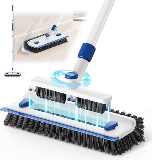 AIR U+ Upgraded 4 in 1 Floor Scrub Brush Long Handle&Detachable Grout Brush
