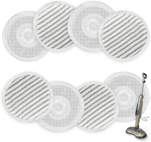 AIR U+ 8 Pack Replacement Steam Mop Pads for Shark S7001 S8001 S8201 S7201 S7000AMZ S7000 S7005 S7020 S7001C Steam Mop, Steam & Scrub All-in-One Scrubbing and Sanitizing, Dirt Grip Scrub Washable Pad