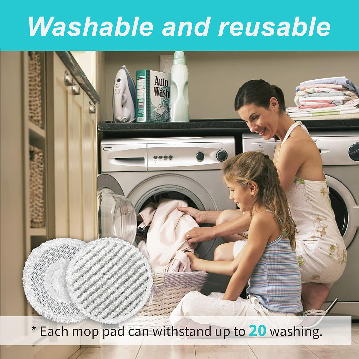 AIR U+ 16 Pack Steam Mop Replacement Pads for Shark Steam & Scrub Mop, Washable Steam Mop Pads for Sealed Floor, Compatible with Shark 8201 S8001 S7001 S7201 S7000 Steam Mop Replacement Parts